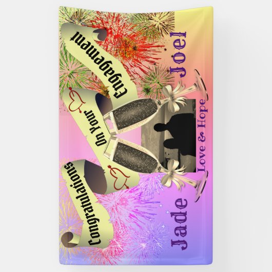 Persoonlijke foto van Engagement Party Spandoek (Verticaal)