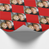 Persoonlijke foto van familieparen cadeaupapier (Hoek)