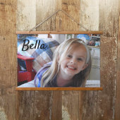 Persoonlijke foto van foto en naam hangend wandkleed