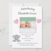 Persoonlijke foto van geboorte Stats Girl Baby Ele Aankondiging (Voorkant)