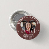 Persoonlijke foto van het hart Memorial Ronde Button 3,2 Cm (Voorkant /achterkant)