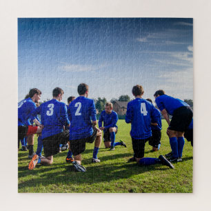 Persoonlijke foto van het voetbalteam legpuzzel