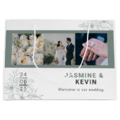 Persoonlijke foto van het witte esthetische huweli groot cadeauzakje (Voorkant)