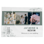 Persoonlijke foto van het witte esthetische huweli groot cadeauzakje (Achterkant)