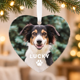 Persoonlijke foto van hond met pootafdruk ornament