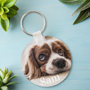 Persoonlijke foto van huisdier hond liefhebber aan sleutelhanger