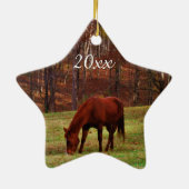 Persoonlijke foto van huisdier of paard kerst keramisch ornament (Achterkant)