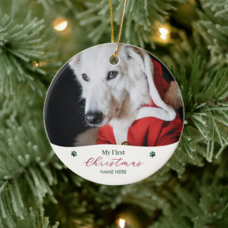 Persoonlijke foto van huisdier puppy hond eerste k keramisch ornament