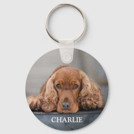 Persoonlijke foto van huisdierhond-aandenken sleutelhanger