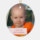 Persoonlijke foto van kinderen voor tante keramisch ornament (Links)