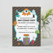 Persoonlijke foto van Mad Science Birthday Party Kaart (Staand voorkant)