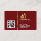 Persoonlijke foto van makelaar, QR-code, Logo Maro Visitekaartje (Achterkant)