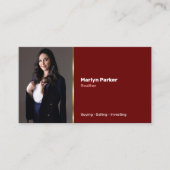 Persoonlijke foto van makelaar, QR-code, Logo Maro Visitekaartje (Voorkant)