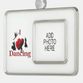 Persoonlijke foto van mijn hart verzilverd omlijst ornament (Links)