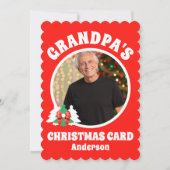 Persoonlijke foto van opa met kerst feestdagenkaart (Voorkant)