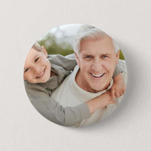 Persoonlijke foto van opa  ronde button 5,7 cm (Voorkant)