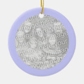 Persoonlijke foto van Periwinkle Round Border Keramisch Ornament (Voorkant)