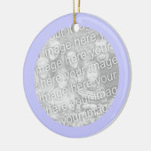 Persoonlijke foto van Periwinkle Round Border Keramisch Ornament (Links)