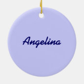 Persoonlijke foto van Periwinkle Round Border Keramisch Ornament (Achterkant)