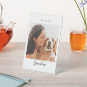 Persoonlijke foto van Pet Dog Grandma Moeder Reclamebord Met Voetstuk (Insitu)