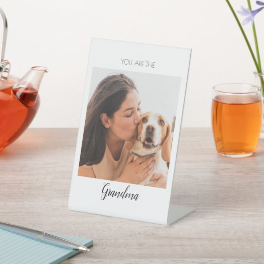 Persoonlijke foto van Pet Dog Grandma Moeder Reclamebord Met Voetstuk (Insitu)