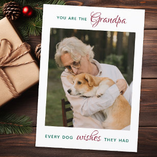 Persoonlijke foto van Pet Dog Grandpa Merry Kerstm Feestdagenkaart