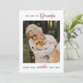 Persoonlijke foto van Pet Dog Grandpa Merry Kerstm Feestdagenkaart (Staand voorkant)