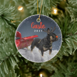 Persoonlijke foto van Pet Dog Puppy Holiday Keramisch Ornament