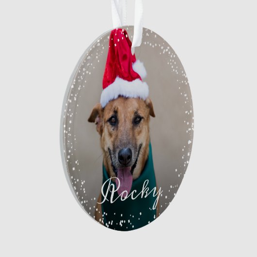 Persoonlijke foto van Pet Dog Puppy Holiday Ornament (voorkant)