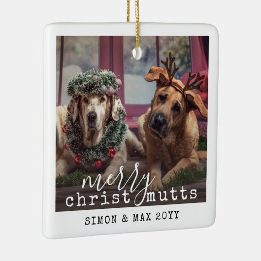 Persoonlijke foto van Pet Dogs Funny Kersti Cerami Keramisch Ornament (Rechts)