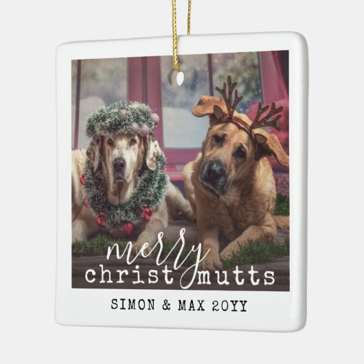 Persoonlijke foto van Pet Dogs Funny Kersti Cerami Keramisch Ornament (Links)