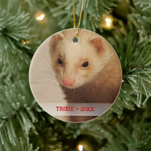 Persoonlijke foto van Pet Ferret - kerstboom Keramisch Ornament