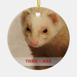Persoonlijke foto van Pet Ferret - kerstboom Keramisch Ornament