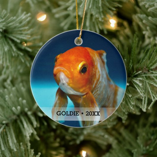 Persoonlijke foto van Pet Fish Naam kerstboom Keramisch Ornament (Boom)