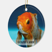 Persoonlijke foto van Pet Fish Naam kerstboom Keramisch Ornament (Links)