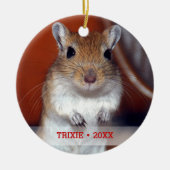Persoonlijke foto van Pet Gerbil - kerstboom Keramisch Ornament (Voorkant)