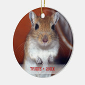 Persoonlijke foto van Pet Gerbil - kerstboom Keramisch Ornament (Links)