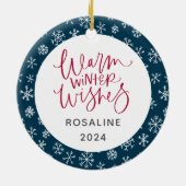 Persoonlijke foto van Pet Holiday Keramisch Ornament (Achterkant)