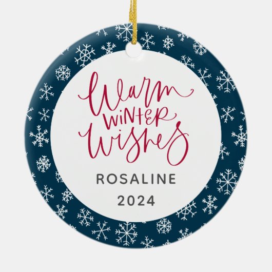 Persoonlijke foto van Pet Holiday Keramisch Ornament (Achterkant)