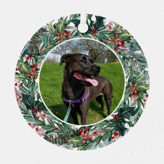 Persoonlijke foto van Pet Holiday Metalen Ornament (Voorkant)