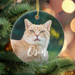 Persoonlijke foto van Pet Keramisch Ornament<br><div class="desc">Creëer uw eigen aangepaste foto gepersonaliseerde dierenfoto ornament dit vakantieseizoen.</div>