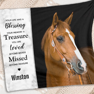 Persoonlijke foto van Pet Loss Horse Memorial Fleece Deken