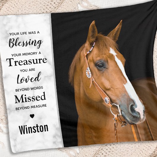 Persoonlijke foto van Pet Loss Horse Memorial Fleece Deken