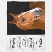 Persoonlijke foto van Pet Loss Horse Memorial Fleece Deken (Voorkant)