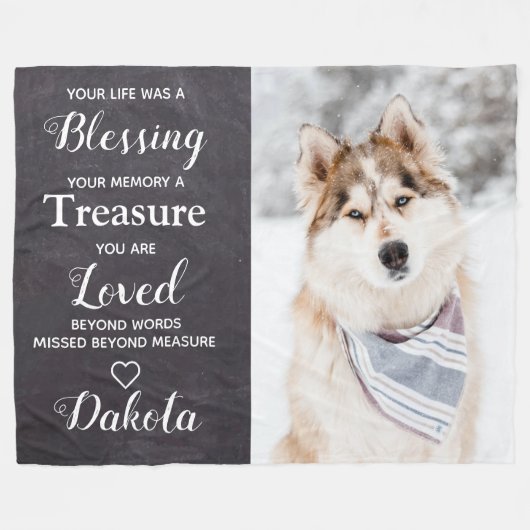 Persoonlijke foto van Pet Memorial Keepomwille Dog Fleece Deken (Voorkant (Horizontaal))