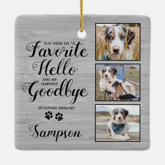 Persoonlijke foto van Pet Memorial Keepomwille Keramisch Ornament (Achterkant)