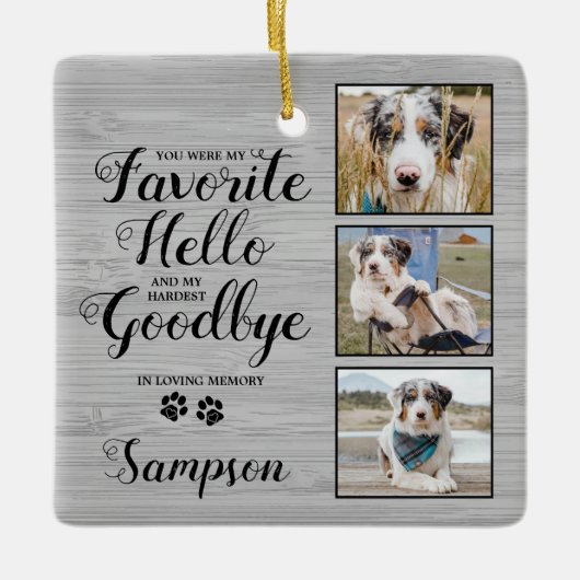 Persoonlijke foto van Pet Memorial Keepomwille Keramisch Ornament (Voorkant)