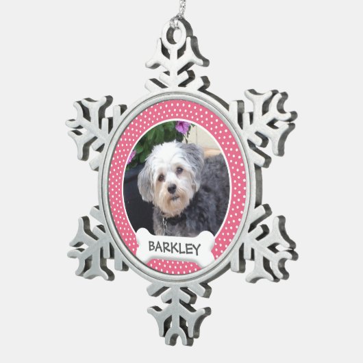 Persoonlijke foto van Pet met honden Tin Sneeuwvlok Ornament (Rechts)