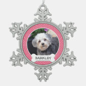 Persoonlijke foto van Pet met honden Tin Sneeuwvlok Ornament (Voorkant)