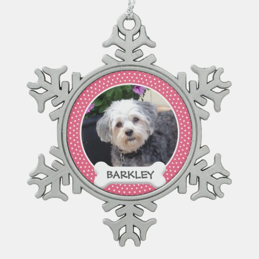 Persoonlijke foto van Pet met honden Tin Sneeuwvlok Ornament (Voorkant)